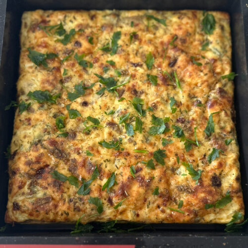 Spinach Sausage Crustless Quiche